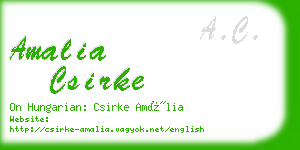 amalia csirke business card